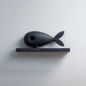 3D Printed Fish Wall Shelf | Minimal Submarine Inspired Floating Ledge | Ocean Theme Decor