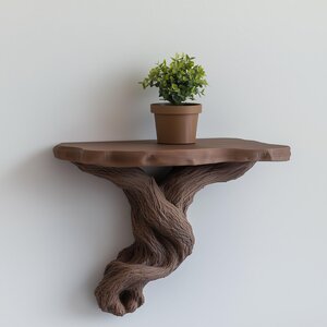Tree Root Floating Shelf | 3D Printed Wall Shelf | Rustic Plant Display