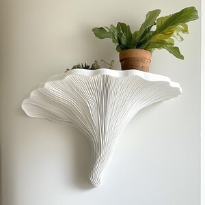 Turkey Tail Mushroom Shelf | 3D Printed Wall Shelf | Sculptural Floating Shelf