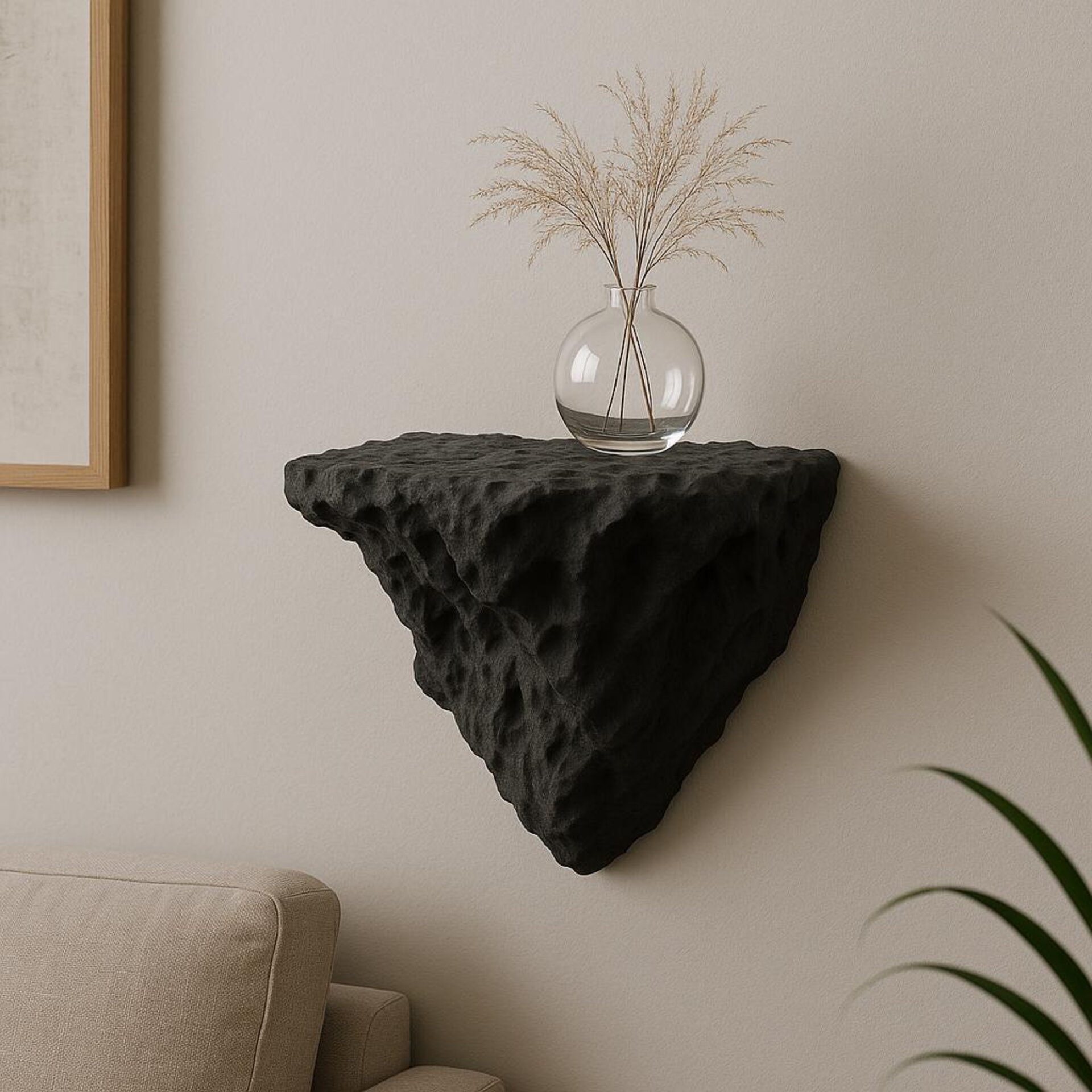 3D Printed Rock Wall Shelf | Geometric Floating Shelf