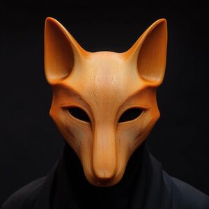 3D Printed Fox Mask | Modern Animal Face Sculpture | Unique Cosplay Prop for Adults
