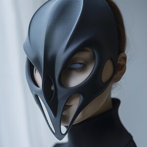 3D Printed Futuristic Mask | Gothic Sci-Fi Cosplay Mask | Modern Abstract Face Design