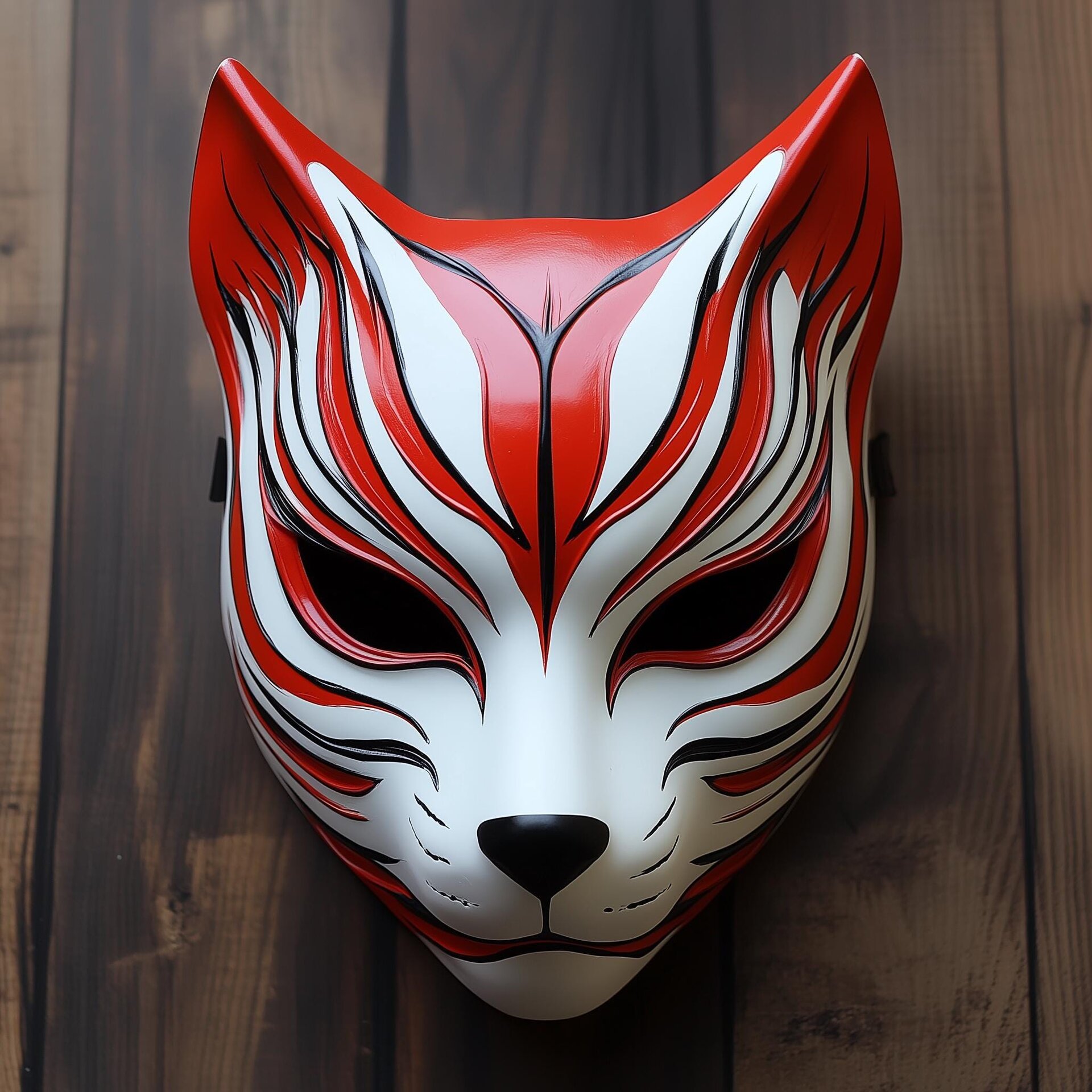 3D Printed Japanese Fox Warrior Mask | Cosplay Samurai Demon Mask | Anime Mystical Mask