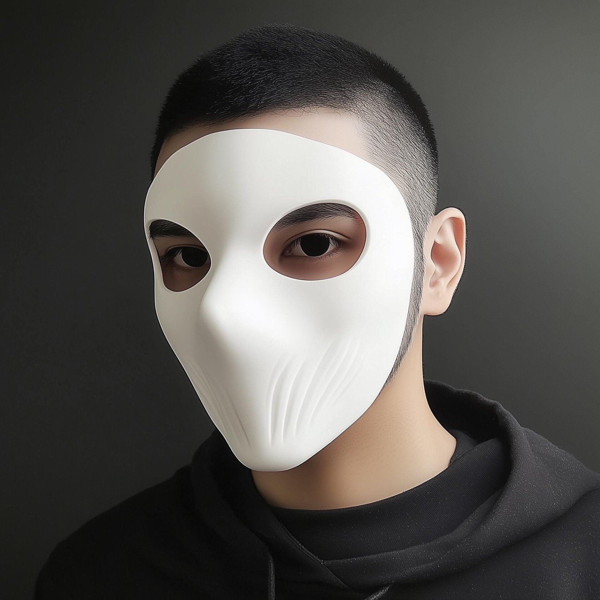 White Matte Full Face Mask | 3D Printed Cosplay Mask | Modern Phantom Mask