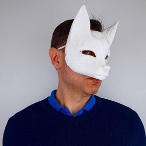 3D Printed Kitsune Mask | Fox Spirit Mask | Japanese Cosplay Festival Mask