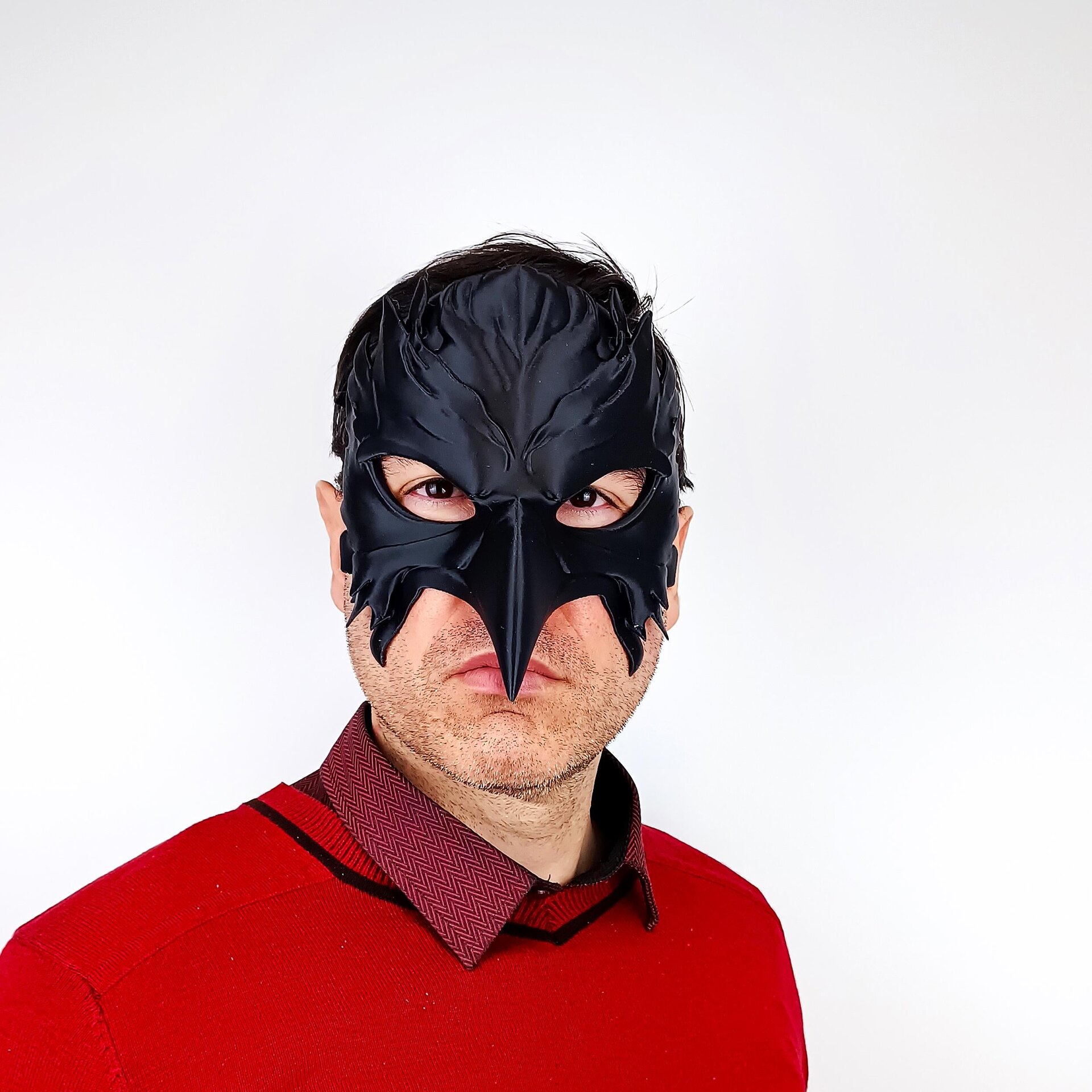 3D Printed Raven Mask | Gothic Bird Warrior Mask | Plague Doctor Cosplay Fantasy Beak Mask