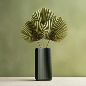 3D Printed Rectangular Vase | Modern Ribbed Tall Vase | Minimalist PLA Plastic Vase