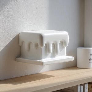 3D Printed Melting Wall Shelf Decor | Dripping Floating Display Ledge for Bedroom | Entryway