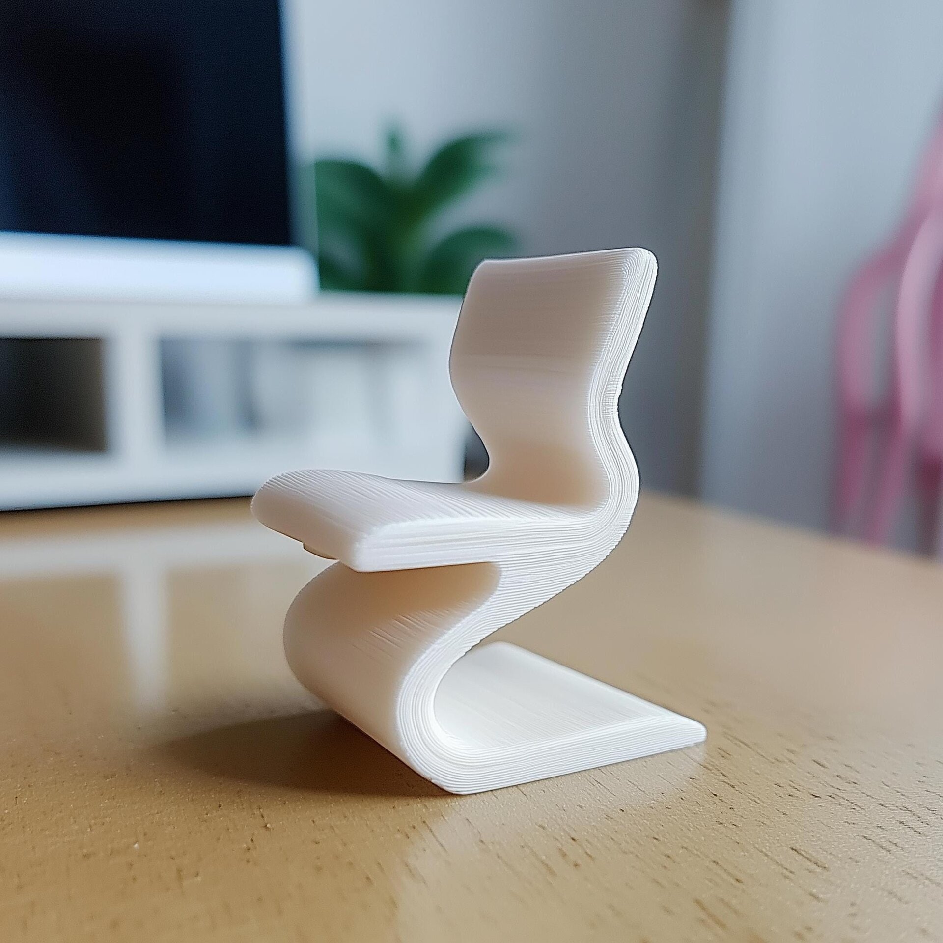 Dollhouse Modern Wiggle Chair | 1:12 Scale Miniature Chair | 3D Printed Funky Desk Chair