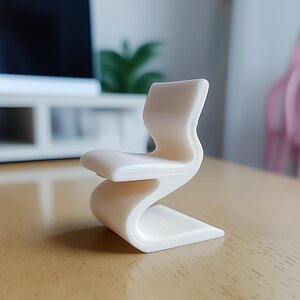 Dollhouse Modern Wiggle Chair | 1:12 Scale Miniature Chair | 3D Printed Funky Desk Chair