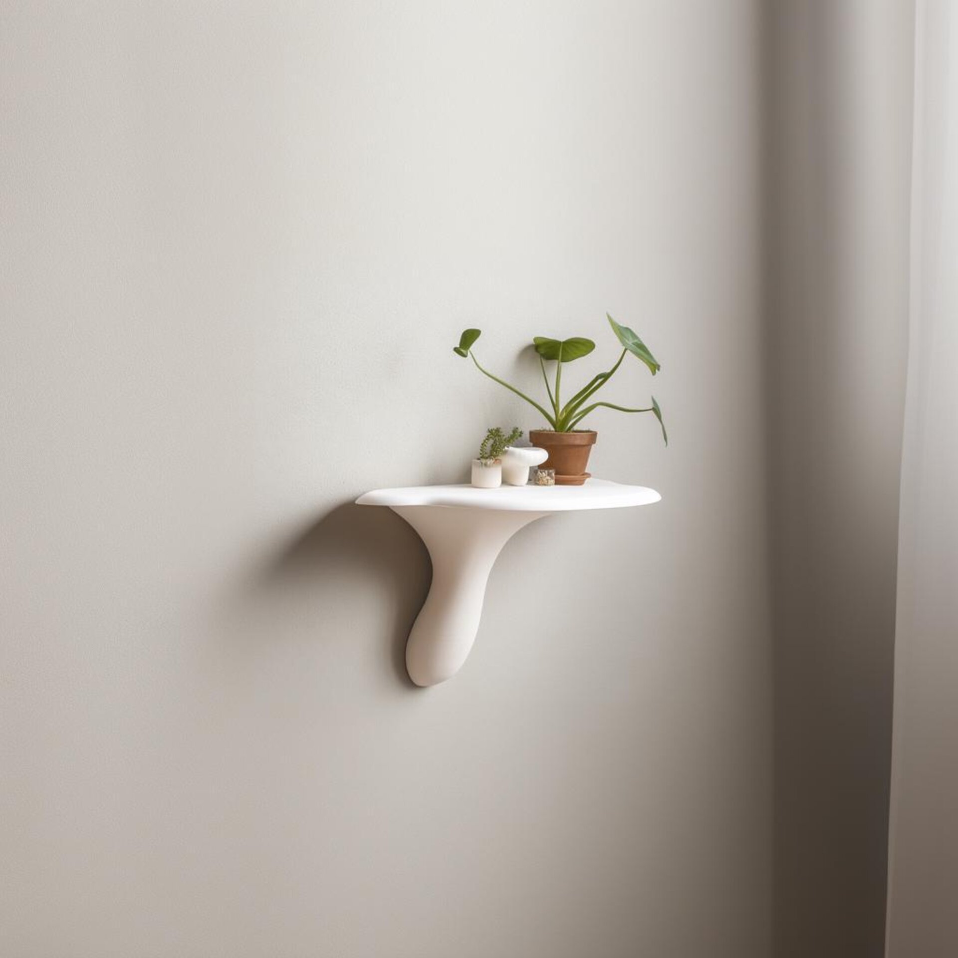 Minimalist Mushroom Wall Shelf | Artists Conk Inspired 3D Printed Shelf | Modern Organic Decor