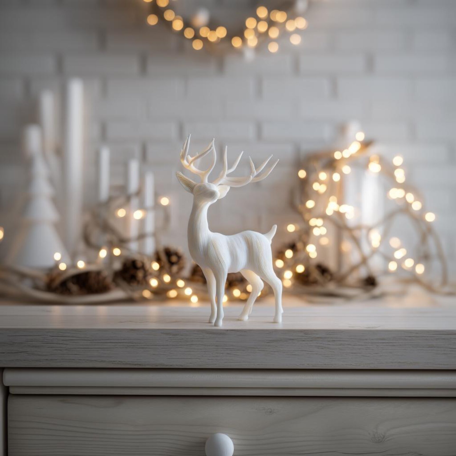 3D Printed Deer Sculpture | Minimalist Reindeer Figurine | Modern Holiday Home Decor