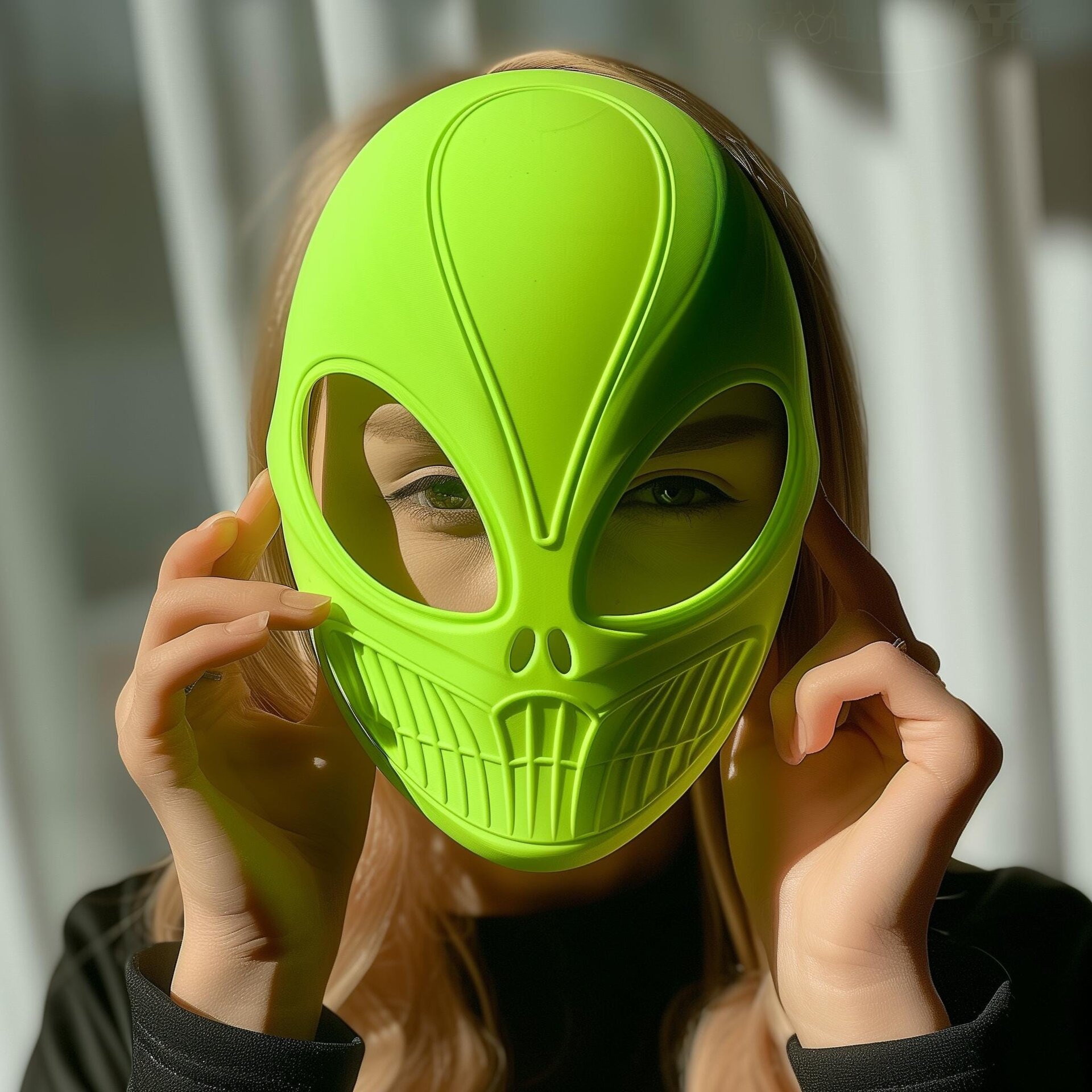 3D Printed Alien Mask | Futuristic Sci-Fi Face Mask | Unique Cosplay Prop