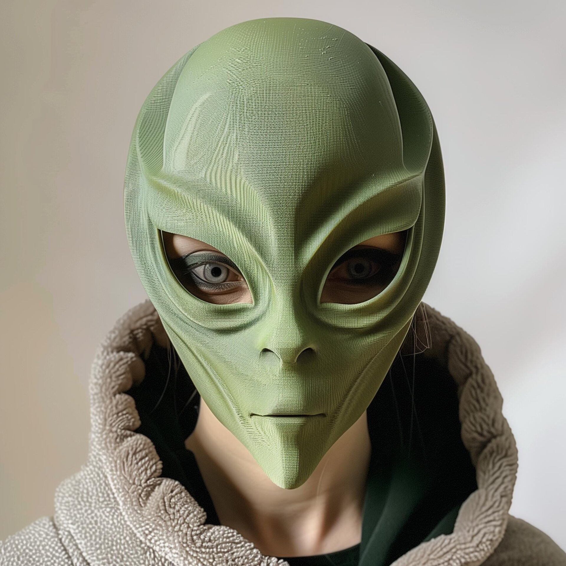 3D Printed Alien Face Mask | Realistic Extraterrestrial Sci-Fi Mask for Adults | Unique Futuristic Cosplay & Halloween Costume Prop