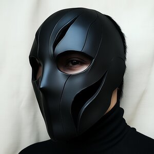 Black Tactical Face Mask | 3D Printed Full Face Mask for Men | Cyberpunk Costume Prop