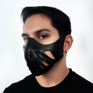 Futuristic Warrior Face Mask | Black 3D Printed Helmet | Cosplay Mask for Men
