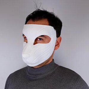 3D Printed Kitsune Mask | Japanese Fox Spirit Mask | Yokai Cosplay Mask