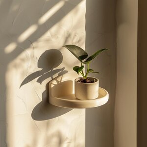3D Printed Round Wall Shelf | Minimalist Floating Display Ledge | Modern Curved Wall Decor Accent for Stylish Contemporary Home Interiors