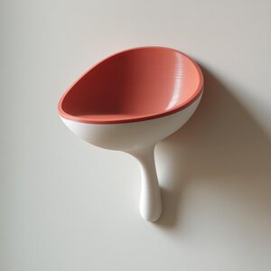 3D Printed Scoop Wall Shelf | Minimal Floating Catchall Bowl | Cute Modern Entryway Key Holder Decor Accent for Hallway Office Home Bedroom