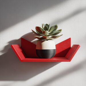 3D Printed Wall Shelf | Modern Geometric Mini Shelf | Small Plant Display Shelf