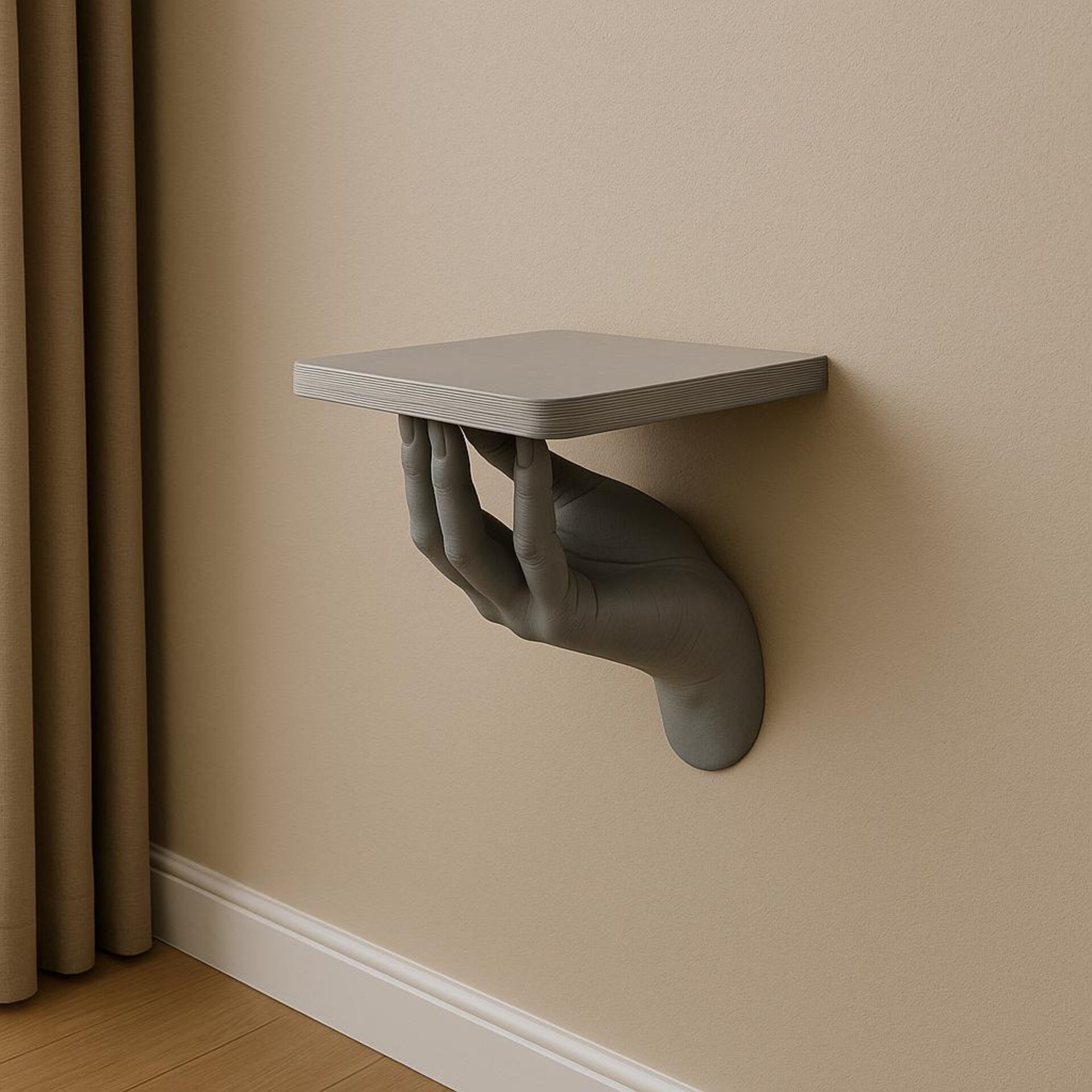 Hand Wall Shelf | 3D Printed Floating Shelf | Surreal Art Shelf