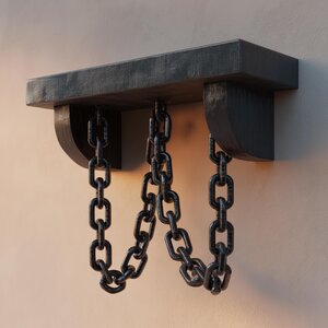 3D Printed Gothic Chain Wall Shelf | Dark Fantasy Floating Ledge with Hanging Chains | Dungeon Aesthetic Home Decor for Entryway and Bedroom