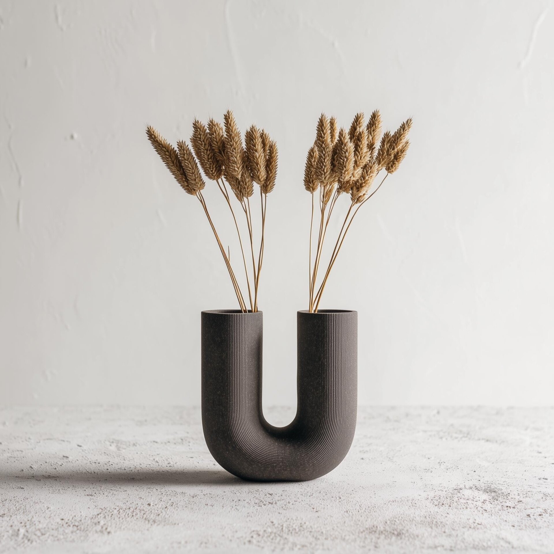 3D Printed U Shaped Vase | Modern Sculptural Vase Minimalist PLA Plastic Vase | Decorative Vases for Dried Fresh Flowers Unique Home Decor