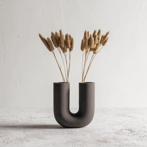 3D Printed U Shaped Vase | Modern Sculptural Vase Minimalist PLA Plastic Vase | Decorative Vases for Dried Fresh Flowers Unique Home Decor