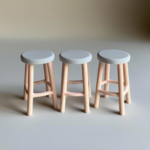 Dollhouse Bar Stool 1:12 Scale Miniature Chair | 3D Printed Dollhouse Furniture Dollhouse Decor | Tiny Bar Stool Collectible Mini Furniture