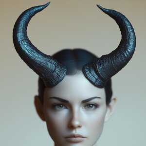 Curved Horns Headpiece | 3D Printed Demon Horns | Fantasy Cosplay Horns