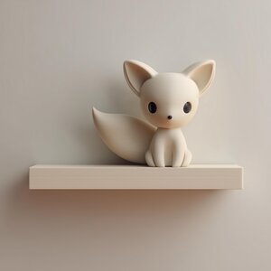 3D Printed Fox Wall Shelf | Minimal Character Floating Ledge Display | Cute Modern Room Decor Accent for Kids Rooms and Cozy Home Interiors