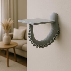 Octopus Tentacle Wall Shelf | Nautical 3D Printed Shelf | Sea Creature Floating Shelf