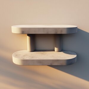 3D Printed Minimalist Wall Mounted Double Shelf | 3D Printed Modern Floating Wall Shelf