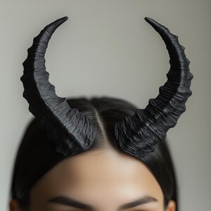 Textured Demon Horns | 3D Printed Gothic Cosplay Horns | Fantasy Costume Headdress