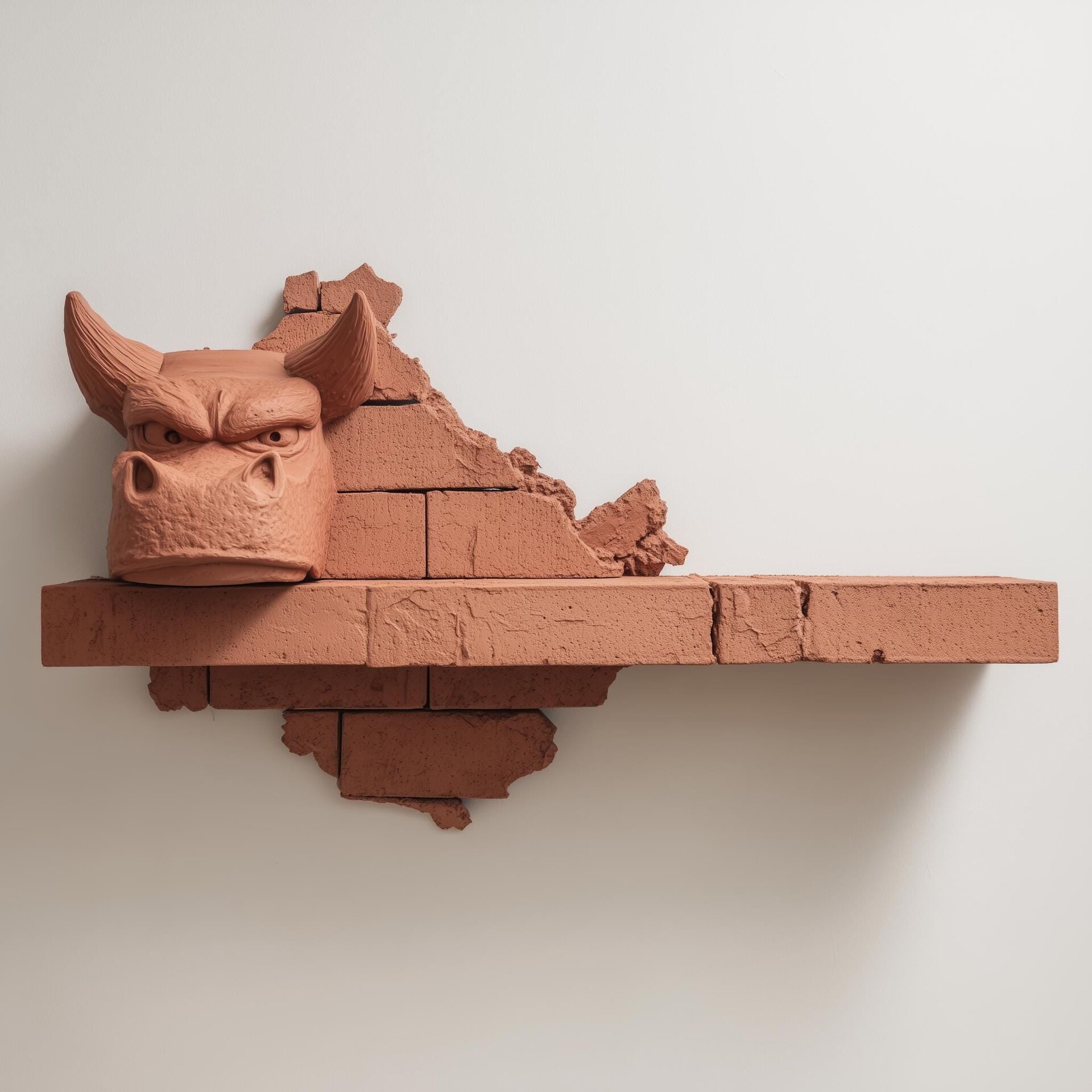 3D Printed Dragon Wall Shelf | Fantasy Cracked Brick Floating Ledge | Unique Modern Wall Decor
