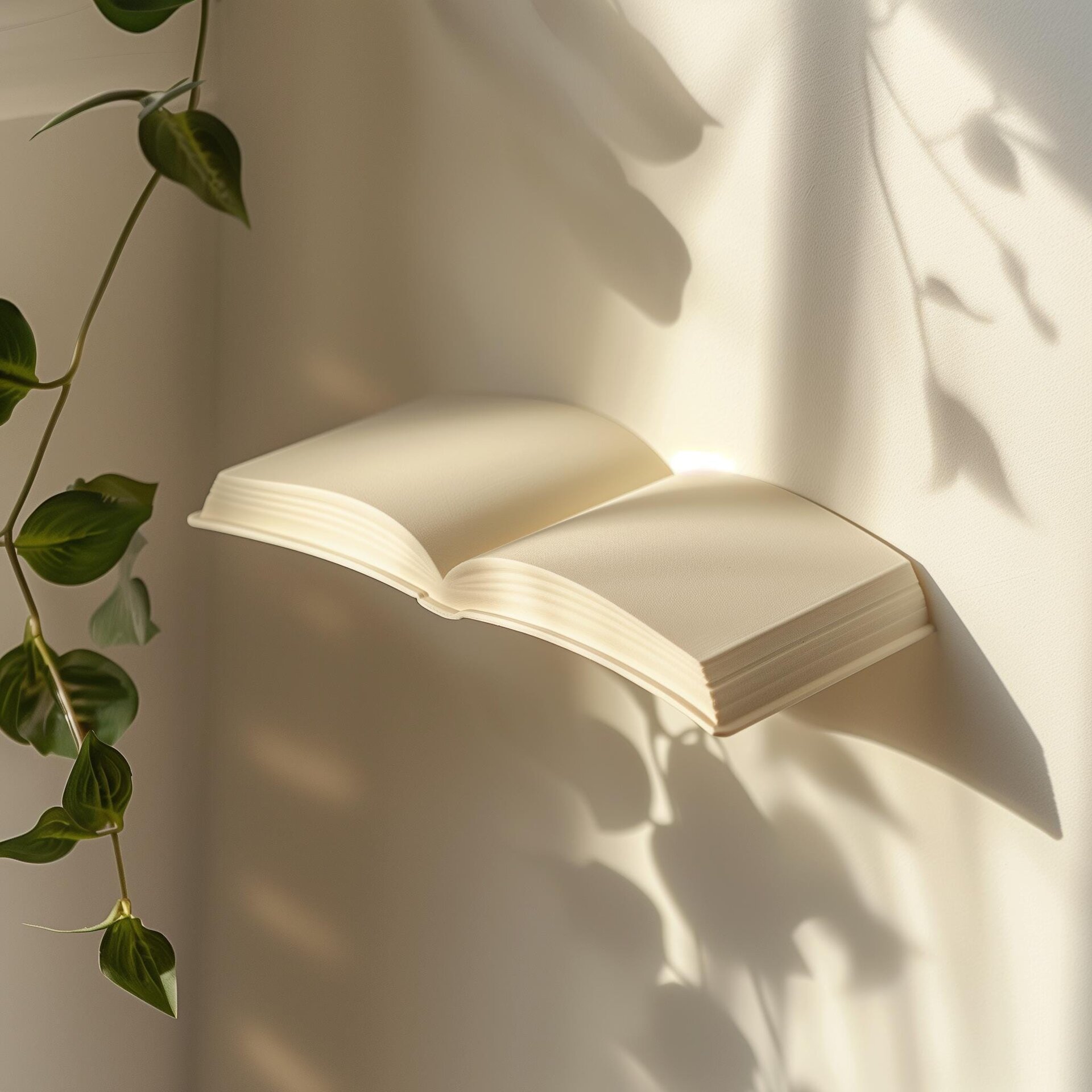3D Printed Book Wall Shelf | Modern Floating Shelf Design | Unique Literary Inspired Home Decor