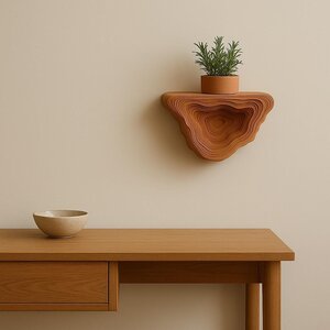 3D Printed Floating Shelf | Geometric Wall Modern Layered Design | Minimalist Home Decor