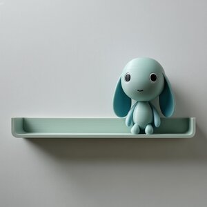 3D Printed Bunny Wall Shelf | Minimalist Character Floating Ledge | Playful Modern Room Decor Accent for Kids Rooms and Cozy Home Interiors