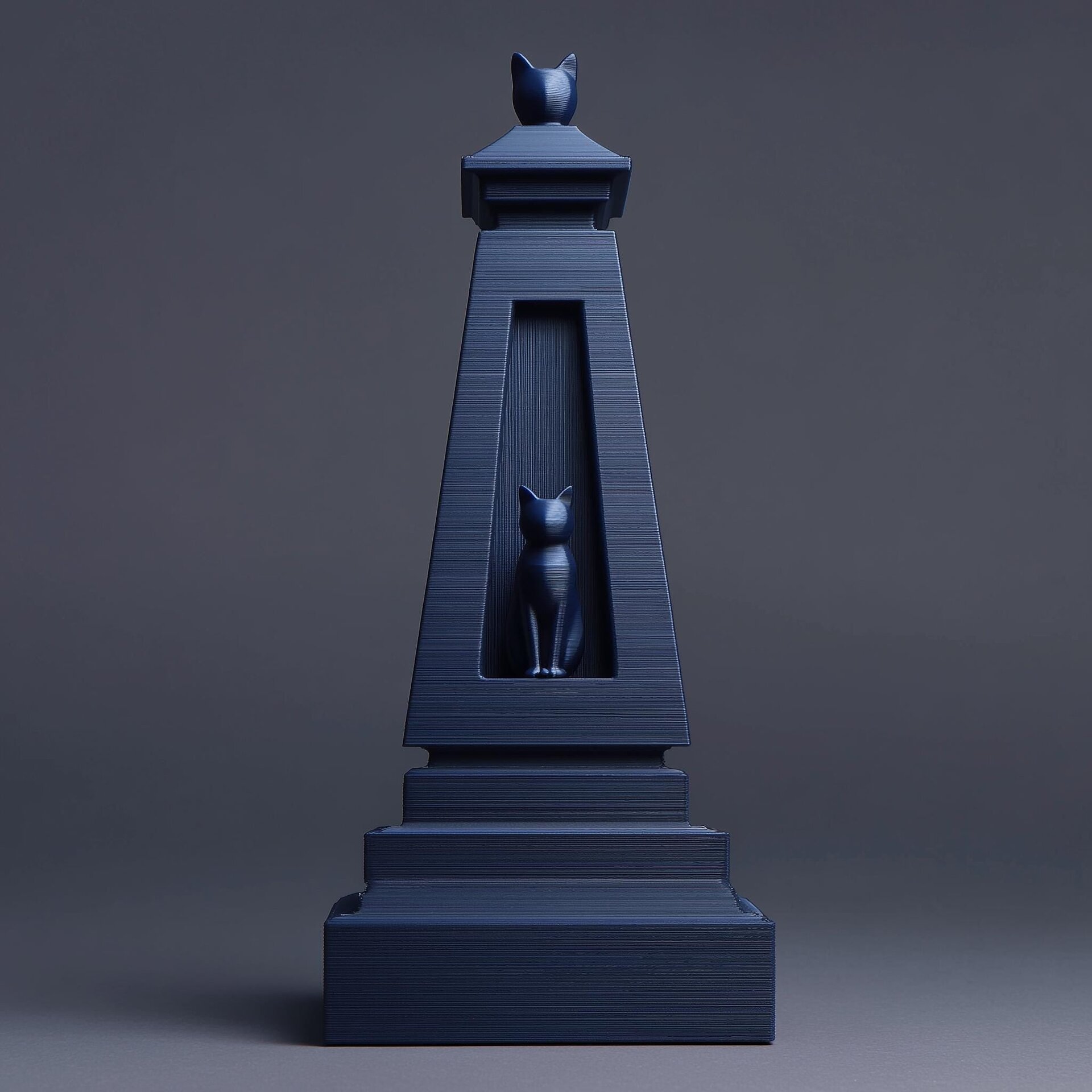 Cat Memorial Urn Obelisk | 3D Printed Gothic Minimal Cremation Keepsake with Cat Window |Modern Pet Remembrance Decor Pet Loss Sympathy Gift