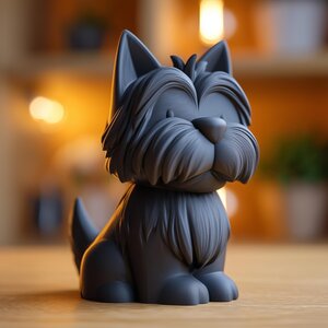 Schnauzer Dog Memorial Urn with Lid | 3D Printed Pet Ashes Keepsake Container for Dog Remembrance Shelf Decor Tribute Gift Display Accent