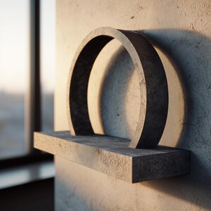 Modern Arch Ring Wall Shelf | 3D Printed Minimal Floating Display Ledge | Sculptural Geometric Wall Decor for Entryway, Plants, Art, Keys