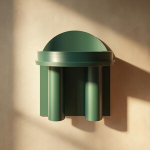 Dome Canopy Wall Shelf | 3D Printed Minimal Floating Display Ledge with Twin Column Supports | Sculpted Wall Decor for Keys, Plants