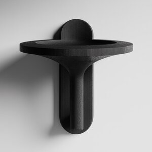 Modern Bowl Wall Shelf | 3D Printed Minimal Floating Catchall Tray | Sculptural Wall Decor for Entryway Keys, Jewelry, Crystals, Air Plants
