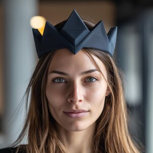 Geometric Crown Headpiece | 3D Printed Fantasy Tiara for Cosplay & Gothic Costume | Modern Queen Crown for Adult Women Fantasy Accessory