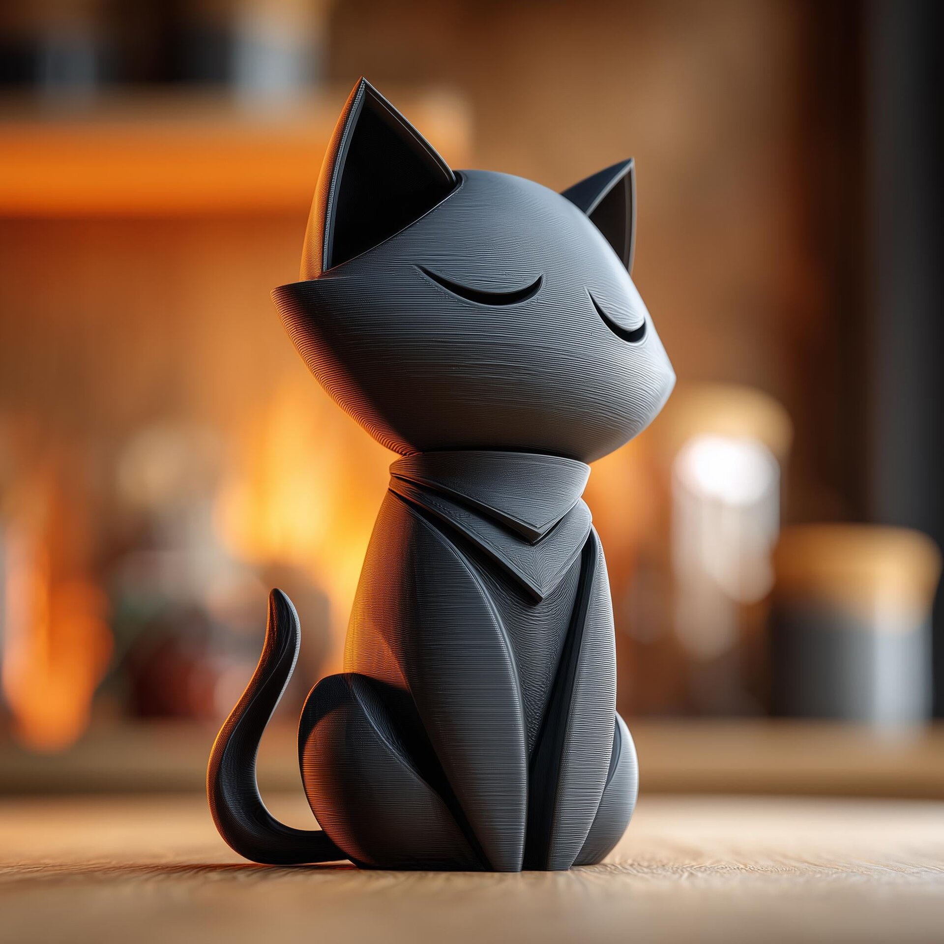 Sleeping Cat Memorial Urn with Lid | 3D Printed Pet Ashes Keepsake Container for Cat Remembrance Shelf Decor and Tribute Display