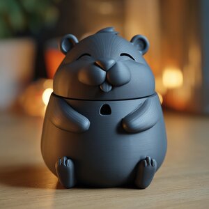 Hamster Memorial Urn with Lid | 3D Printed Pet Ashes Keepsake Container for Peaceful Shelf Decor and Cozy Home Remembrance Display Accent