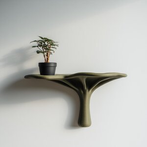 Organic Modern Wall Shelf Decor | 3D Printed Sculptural Nature Inspired Shelf | Minimal Contemporary Accent for Calm and Elegant Interiors