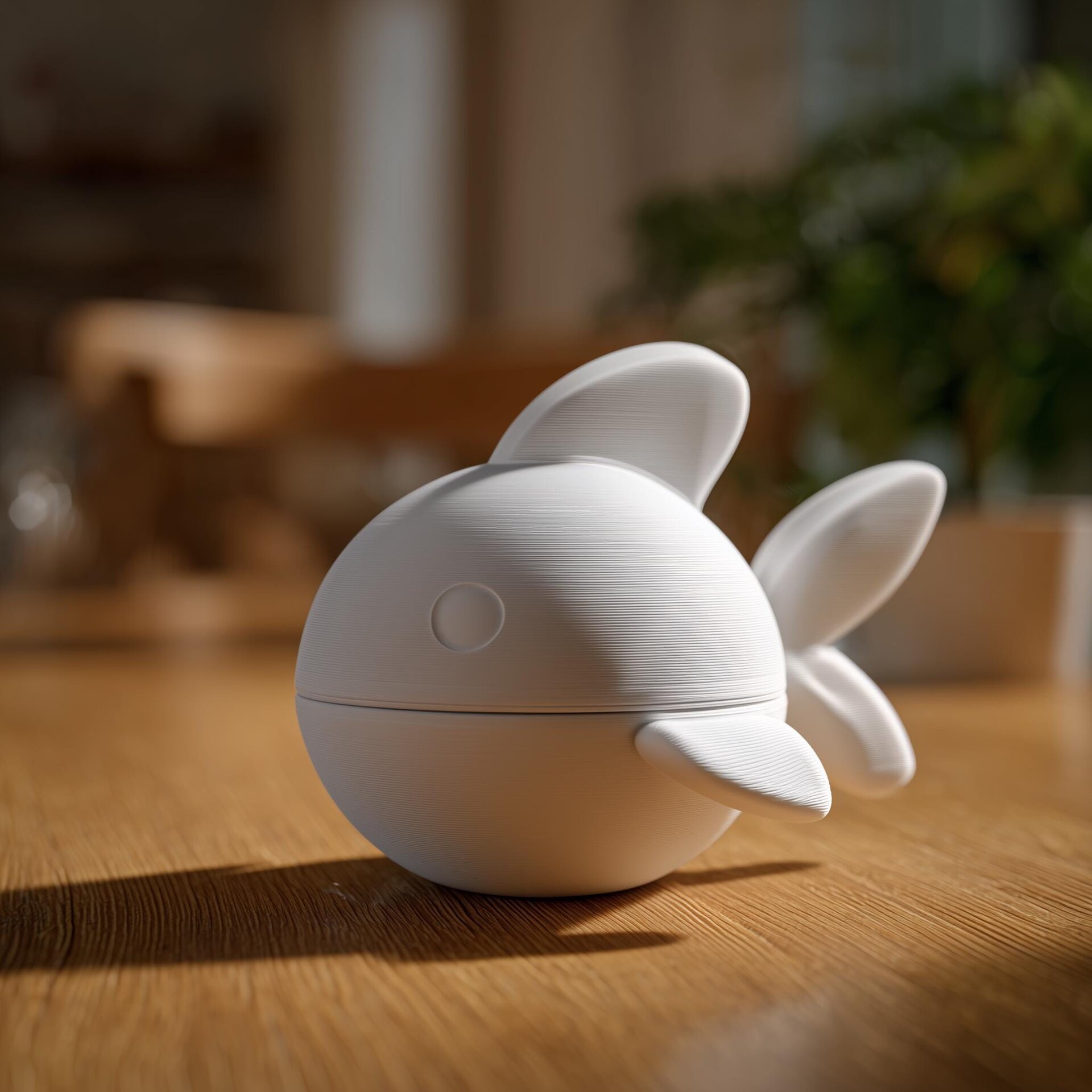 Fish Memorial Urn with Lid | 3D Printed Pet Ashes Keepsake Container for Peaceful Shelf Decor and Small Pet Remembrance Display Keepsake