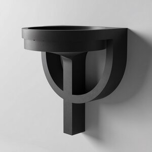 Modern Bowl Wall Shelf | 3D Printed Floating Catchall Tray with Geometric Hoop Bracket | Sculptural Wall Decor for Keys, Plants & Crystals