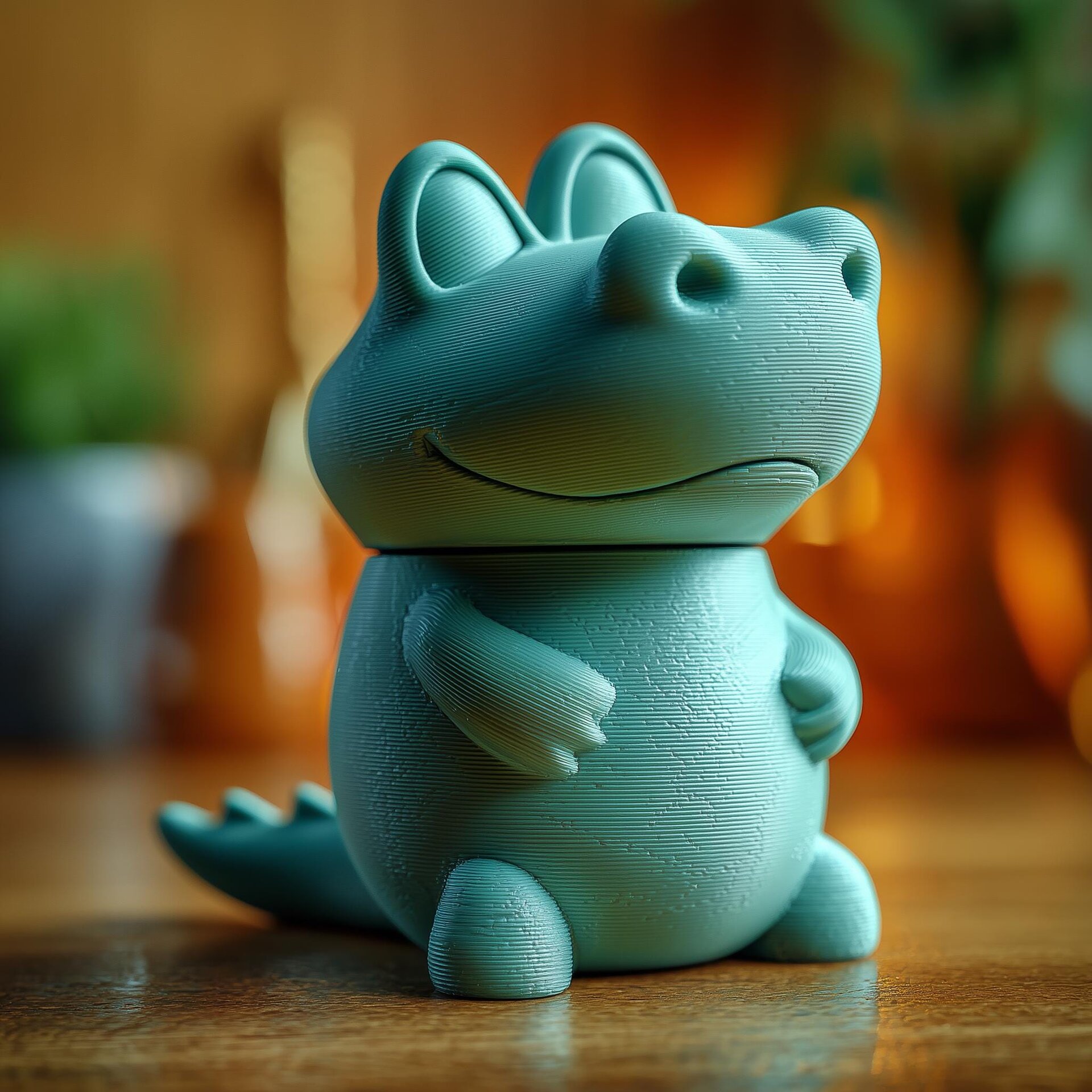Alligator Memorial Urn with Lid | 3D Printed Pet Ashes Keepsake Container for Reptile Remembrance Shelf Decor Tribute Gift Display Accents